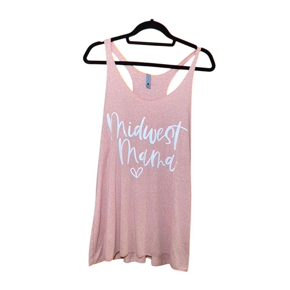 Pink - Midwest Mama Racerback Tank Top - Flowy & Breathable